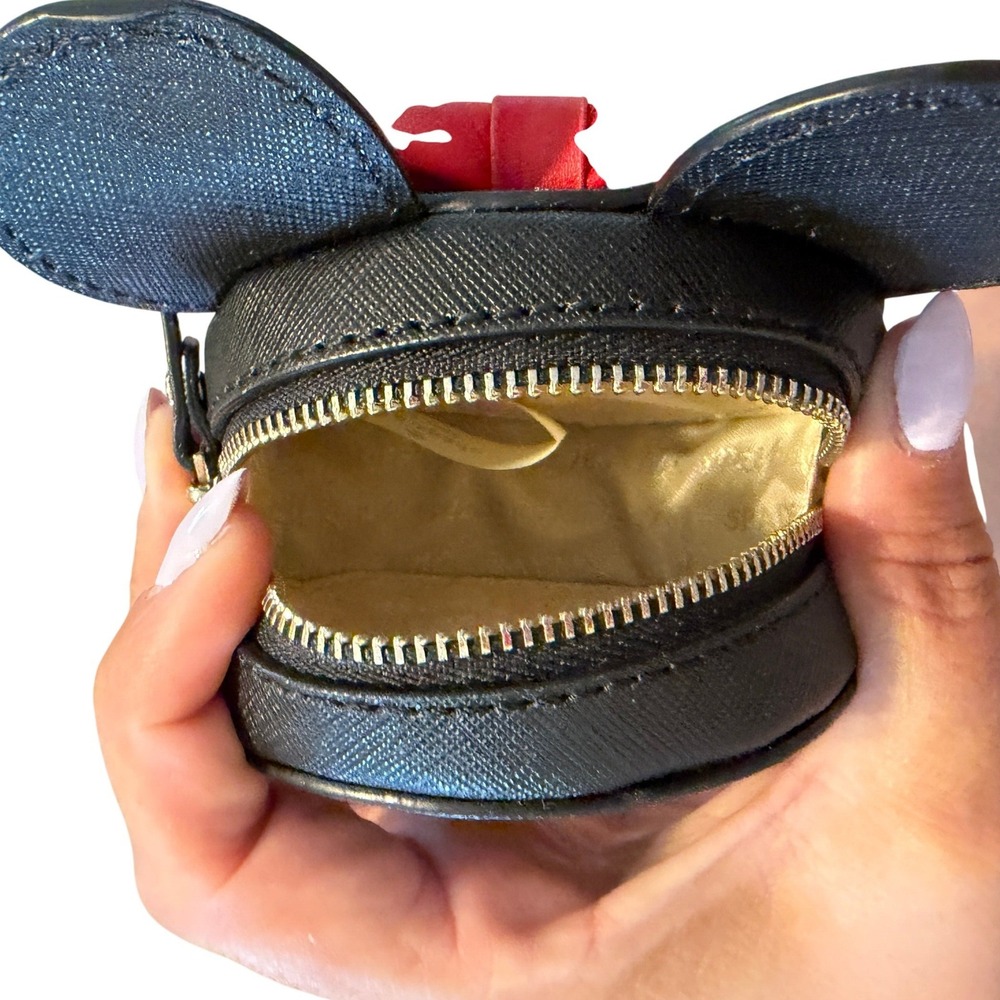 Kate Spade Coin Purse Disney Minnie Mouse Black Womens Wallet Leather New York - Picture 2 of 3